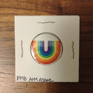 American Indian Movement Rainbow Pinback Button, 1978